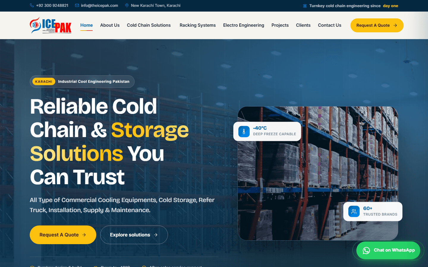 IcePak website landing page screenshot